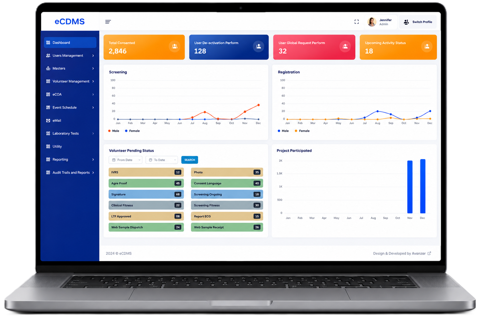 eCDMS product screen