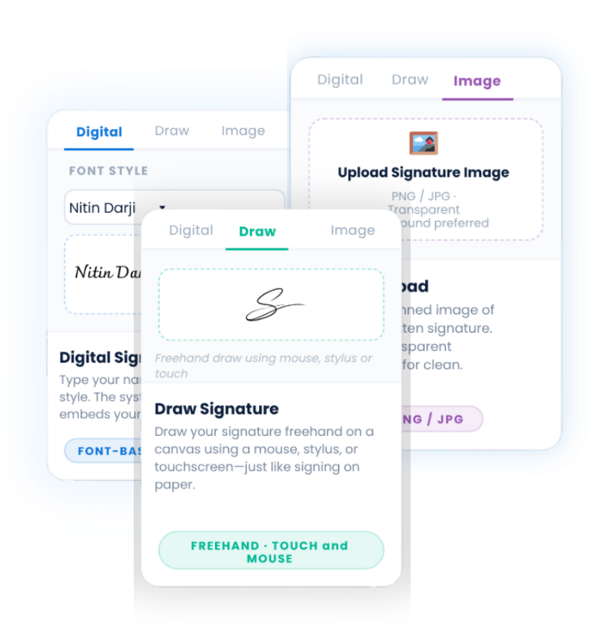 eSign product screen