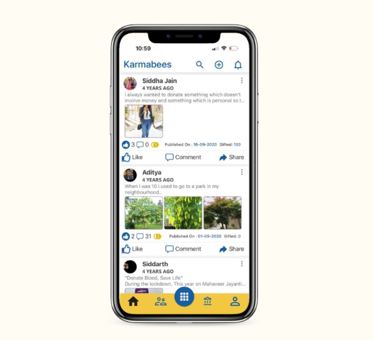 KarmaBees product screen