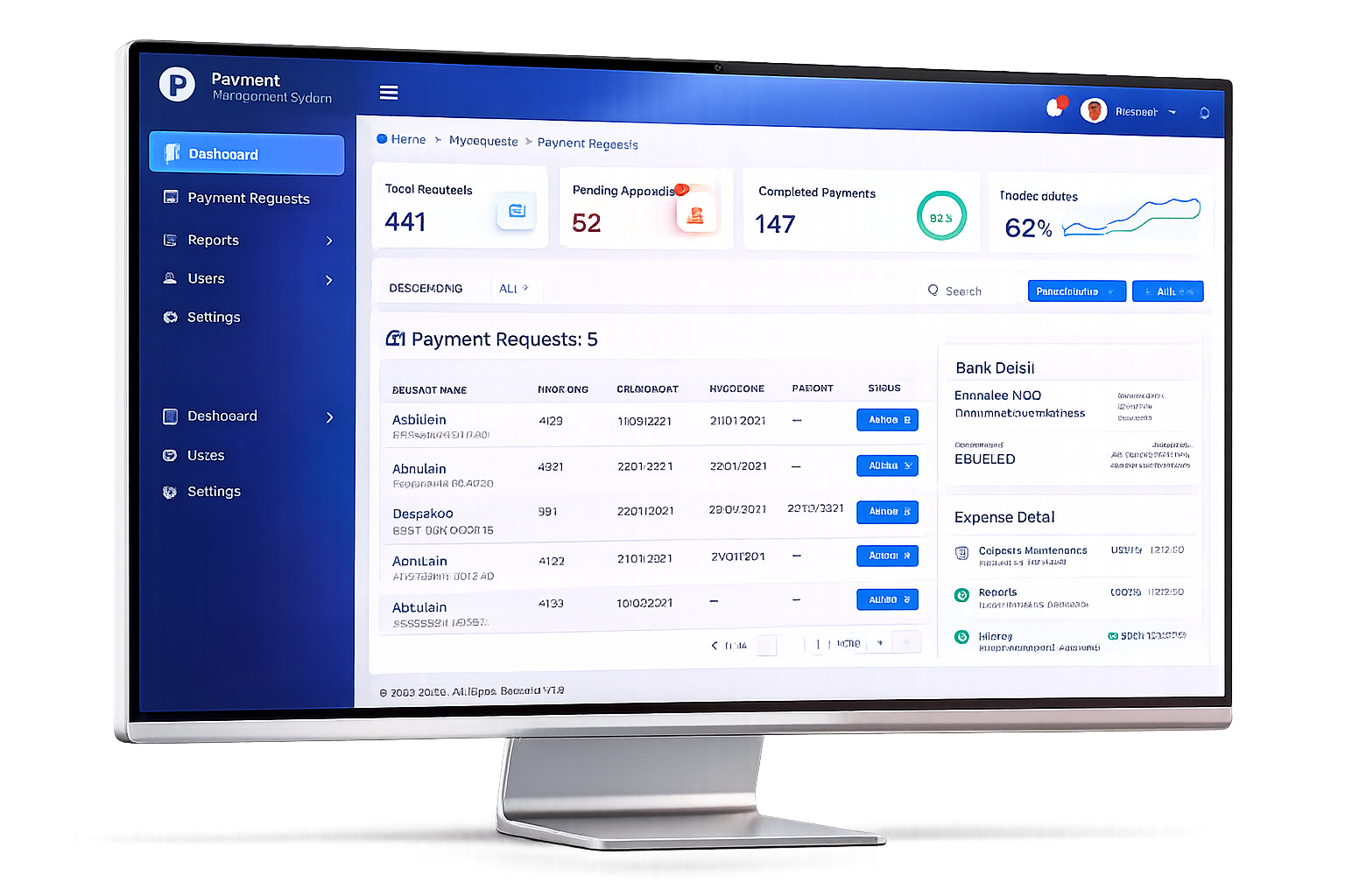paymentMGR product screen